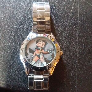 Silver Stainless Steel Cartoon Dial Wristwatch